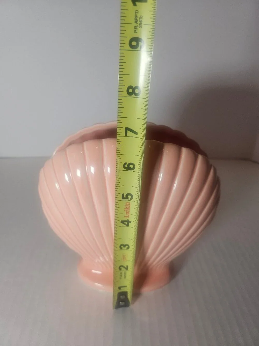 Vintage Pink Coral Scallop Clamshell Planter Vase Made in Japan Nautical Decor